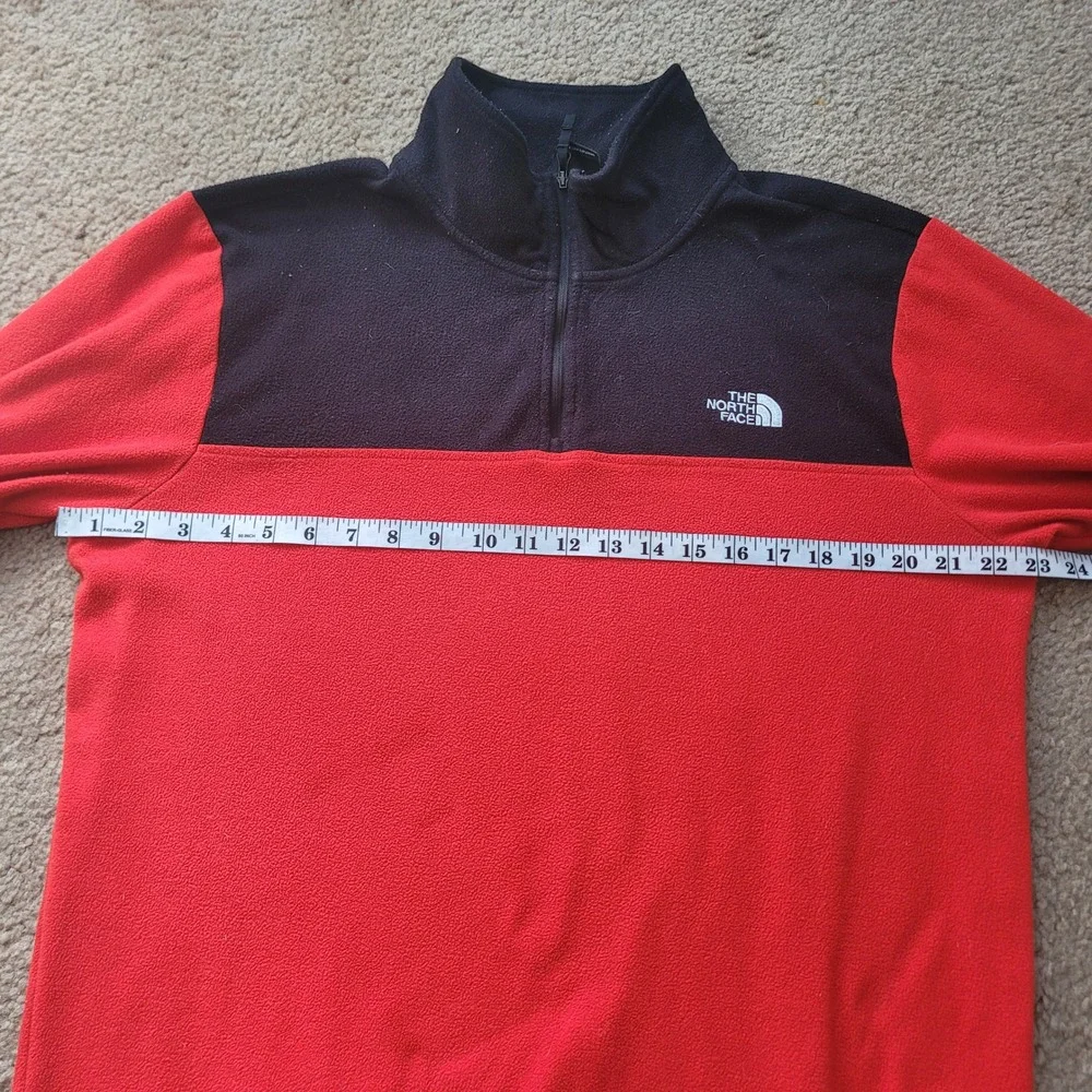 The‎ North Face Mens Pullover Red Sweatshirts Fleece 3/4 Black Hoodie Size L